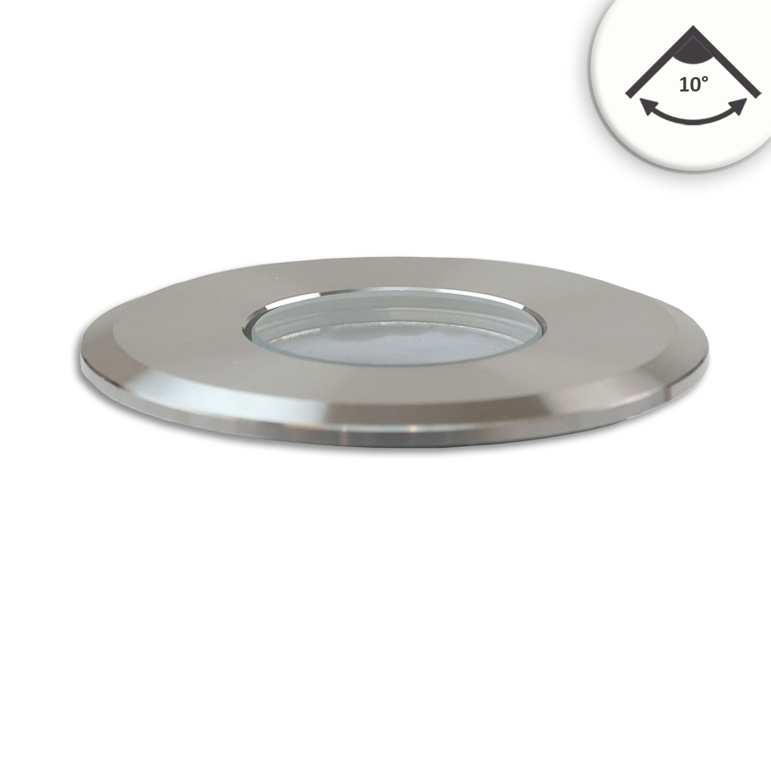 ISOLED LED Bodeneinbaustrahler rund 55mm Edelstahl 12-24V IP67 3W 10° neutralweiß
