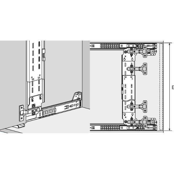 Accuride 1432 Beschlägegarnitur, Länge 608 mm, Stahl schwarz chromatiert