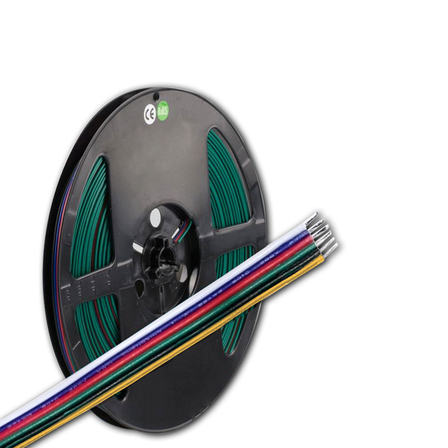ISOLED Kabel RGB+W+WW 10m Rolle 6-polig 0,5mm² H03VH-H AWG20
