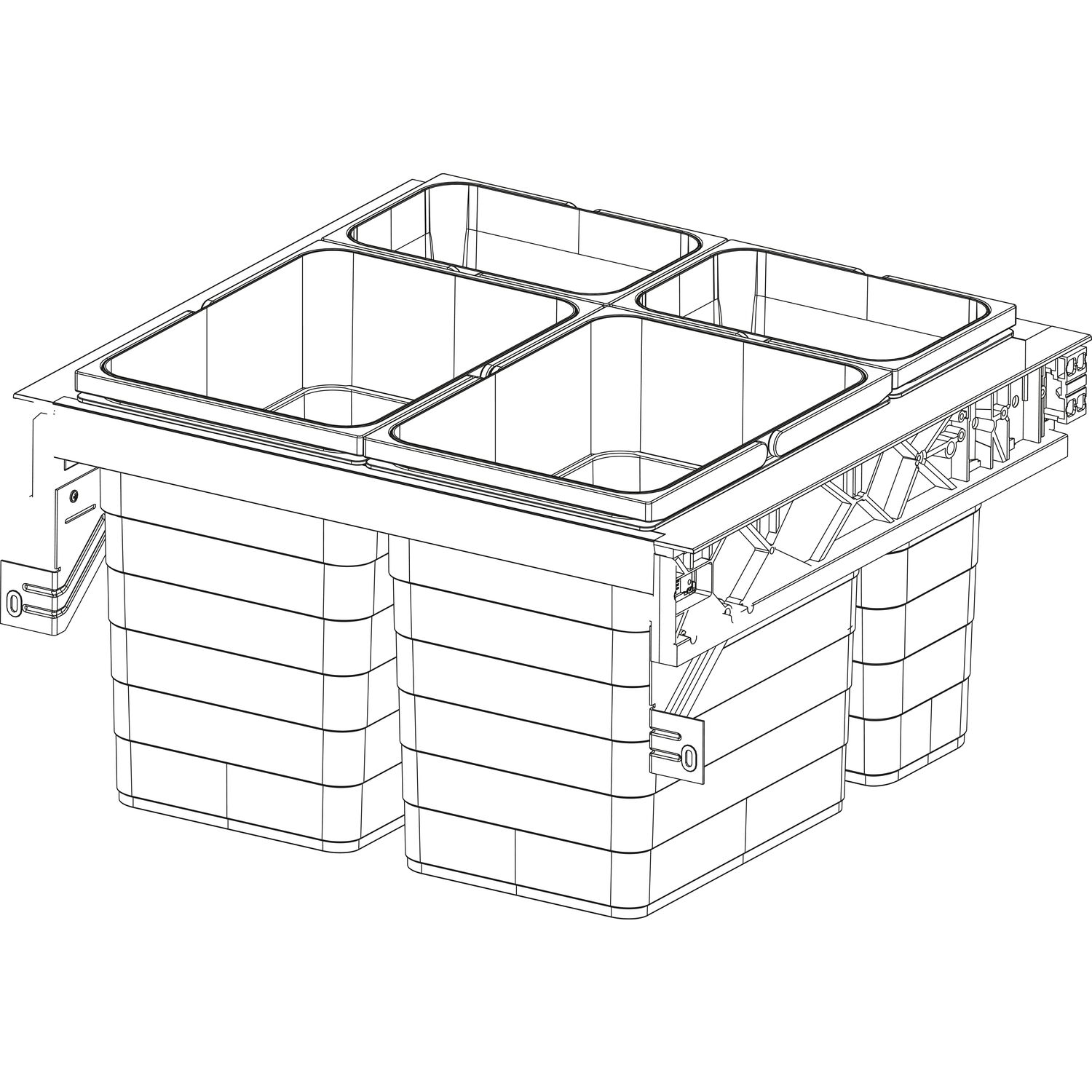 ninka Abfalltrennsystem Set eins2sechs KB 600 mm Dunkelgrau