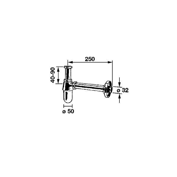 solido 5/4" x 32 mm Flaschensiphon