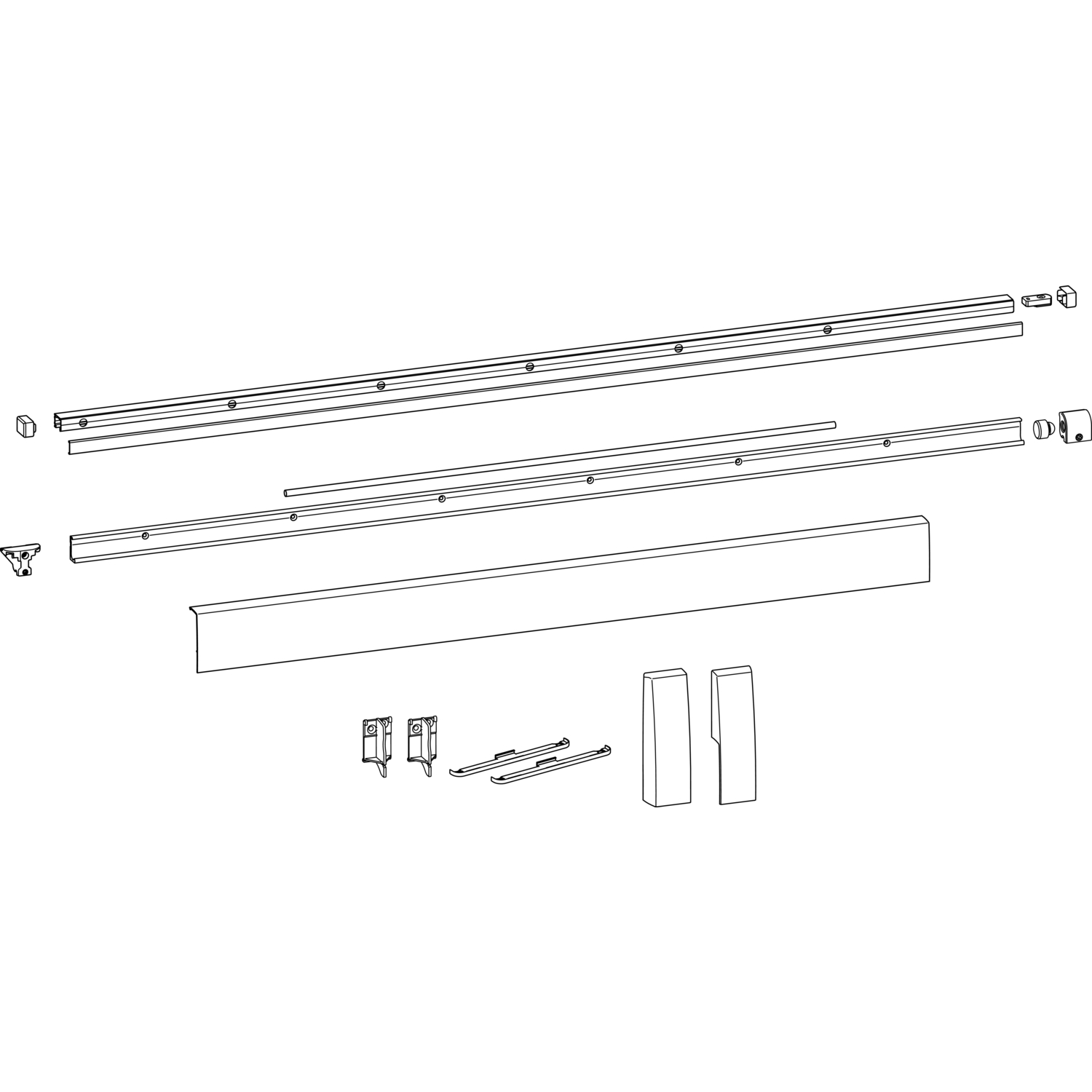 HAUTAU ATRIUM HKS 200Z/160S/SP Schienen-Set, FFB 1051-1250 mm, silber