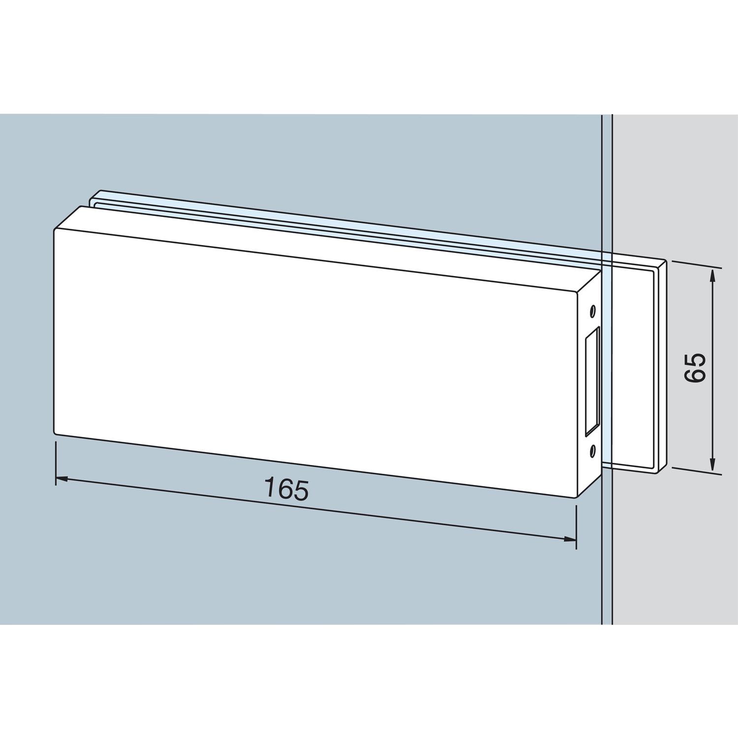 DORMA-Glas Gegenkasten Studio Classic 10.005, Aluminium Edelstahl-Effekt