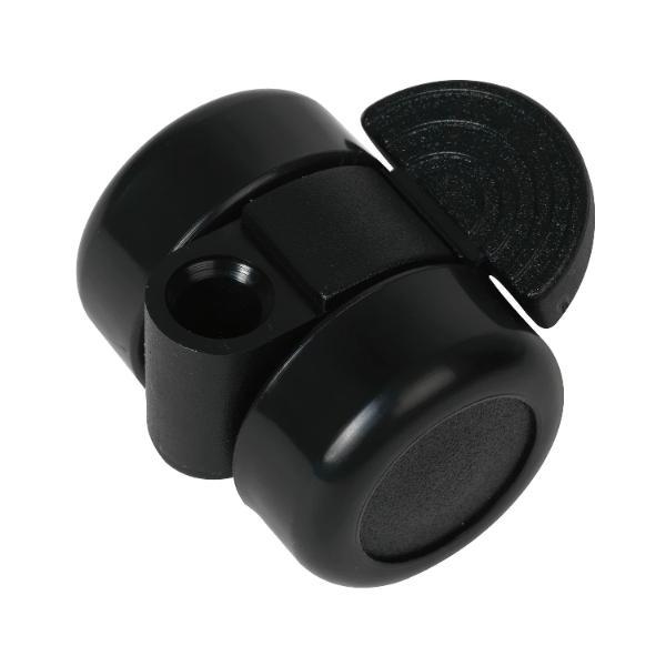 Doppel-Lenkrolle Mini hart Kunststoff schwarz Feststeller 36 mm 50 kg