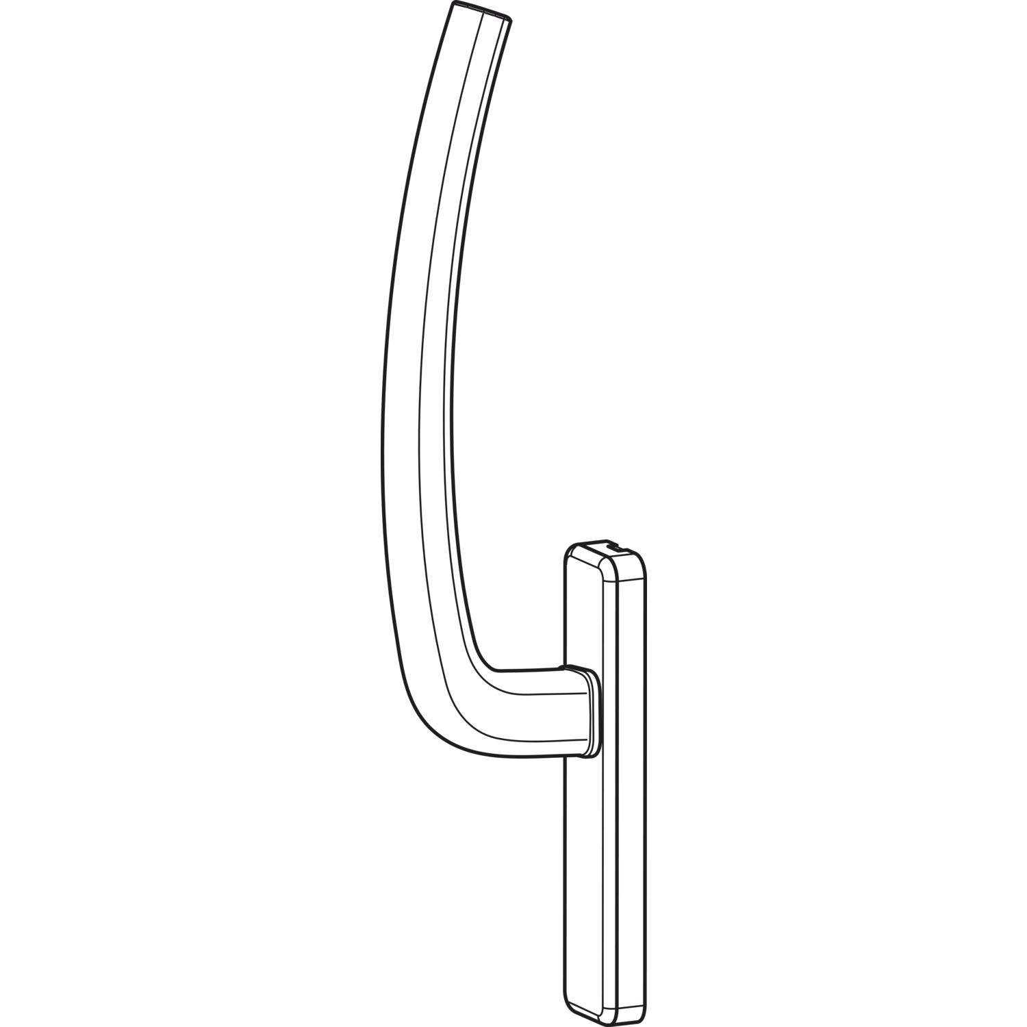 HAUTAU ATRIUM HS Griff innen ohne Vierkantstift Aluminium silber