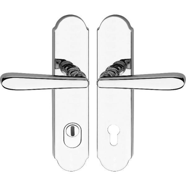 SH-Drückergarnitur ALT-WIEN-auf Schild PZ88, mit Kzs. RC3, Edelstahl poliert