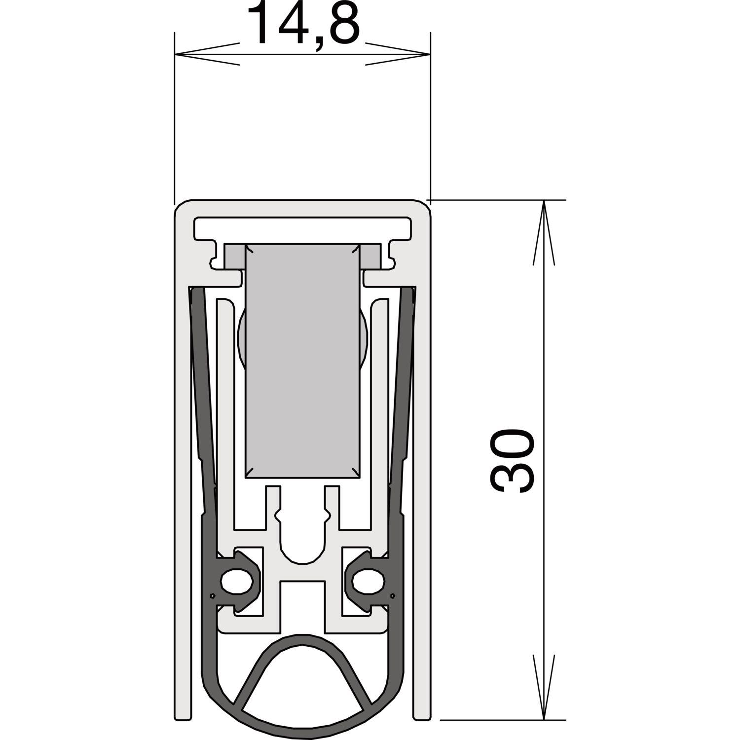 athmer Türdichter Schall-Ex® L-15/30 WS,922 x 14,8 x 30 mm, einseitig, Aluminium natur