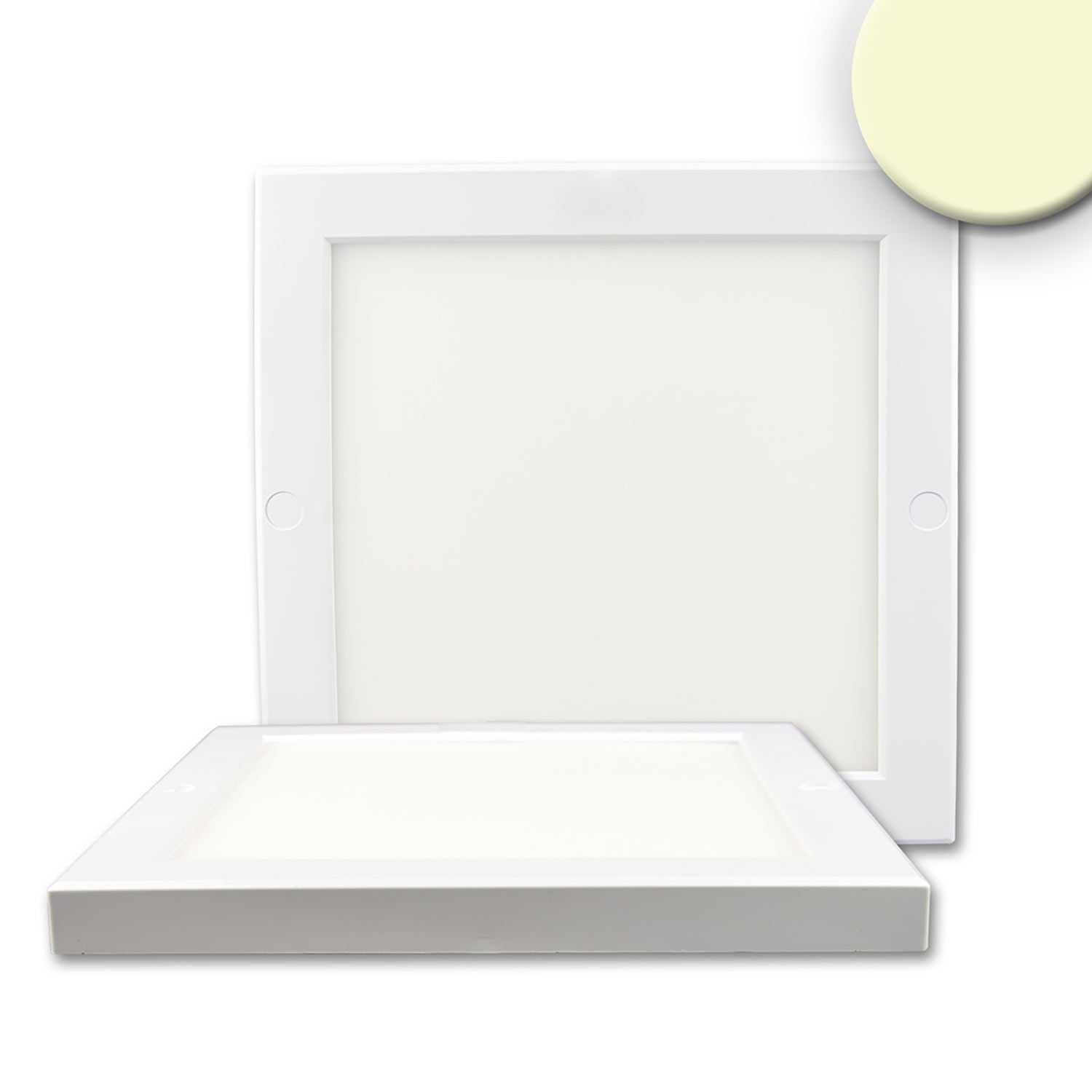 ISOLED Deckenlampe Slim eckig 220x220mm weiß 18W Trafo integriert warmweiß