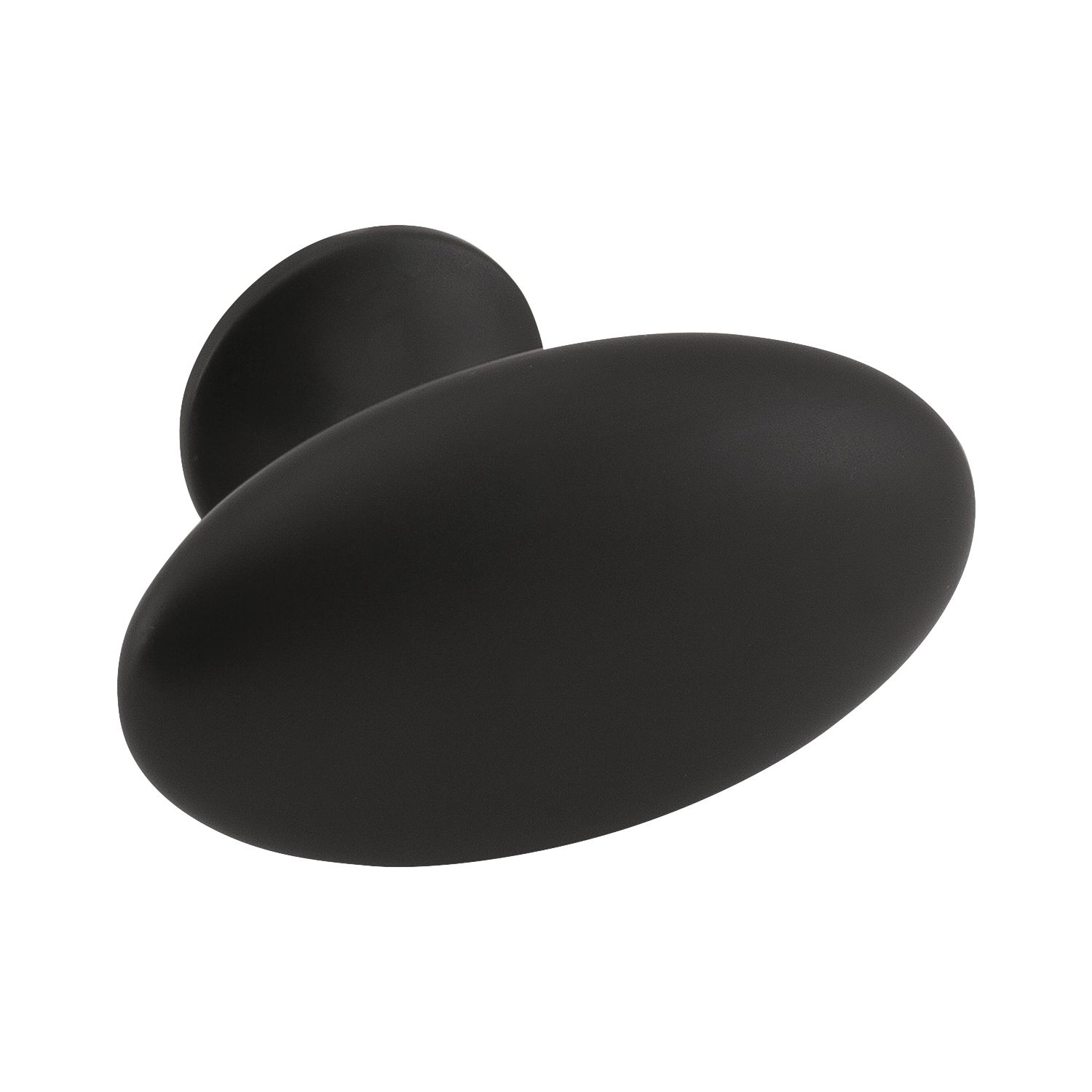Möbelknopf Oval Simple B 60 mm, H 35 mm, Zinkdruckguss schwarz matt