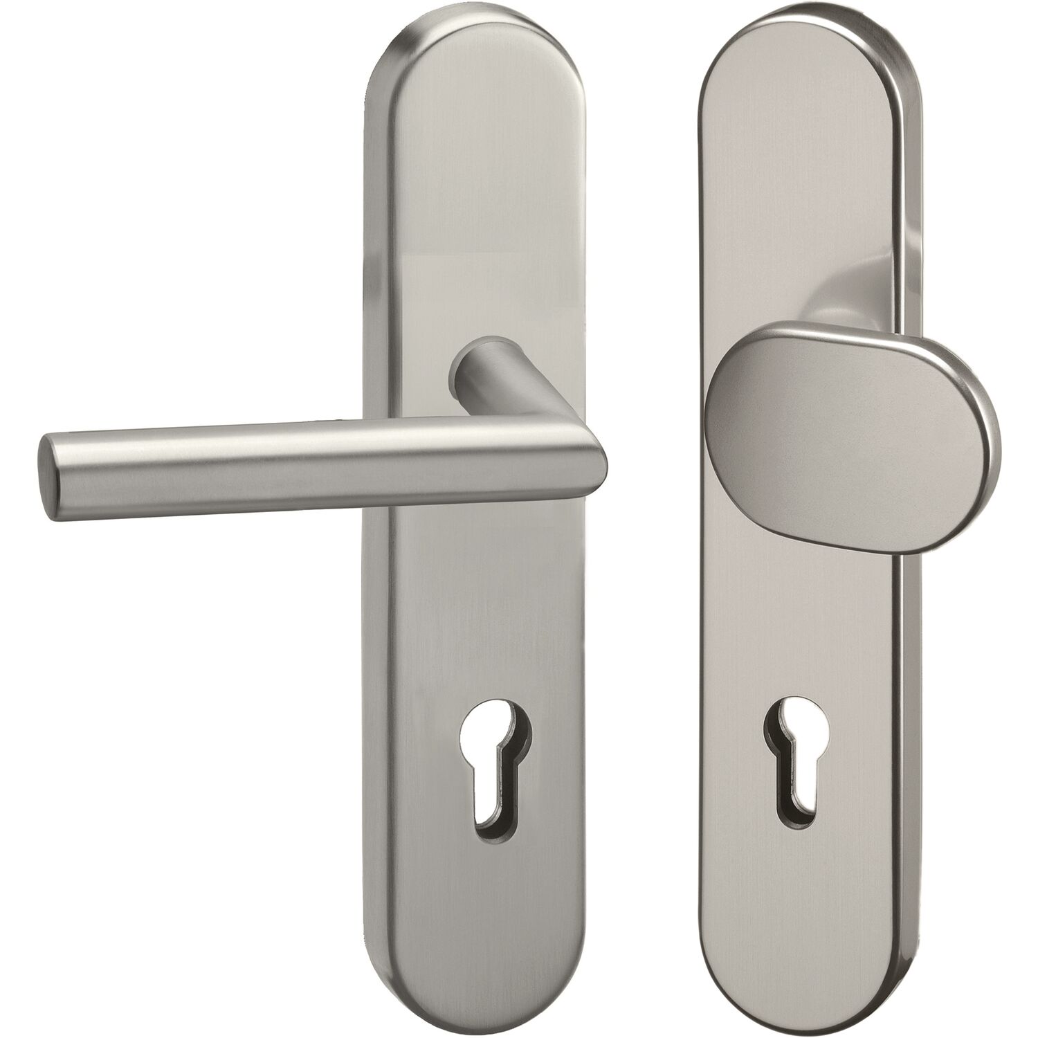 GRUNDMANN Sicherheits-Wechselgarnitur 2552 L-Form, 8,5 mm, RC2, Edelstahl matt
