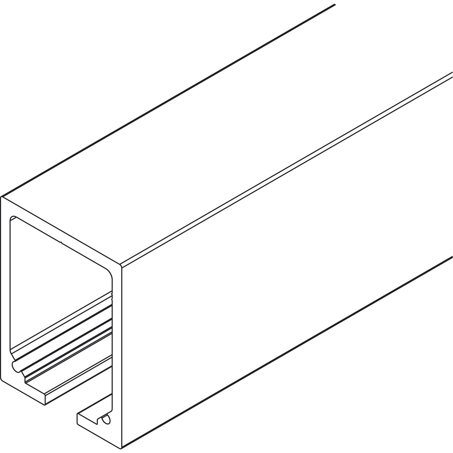 HAWA Junior 250 Laufschiene Deckenmontage L=6000 mm auf Maß Alu farblos eloxiert (250 mm)