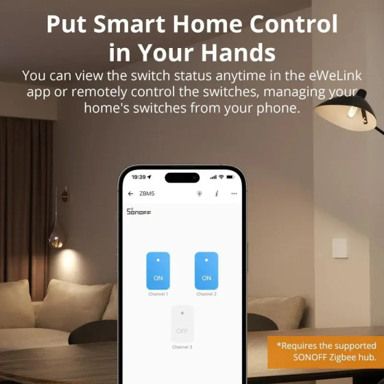 Sonoff SwitchMan Zigbee Smart Wandschalter ZBM5 1fach weiß