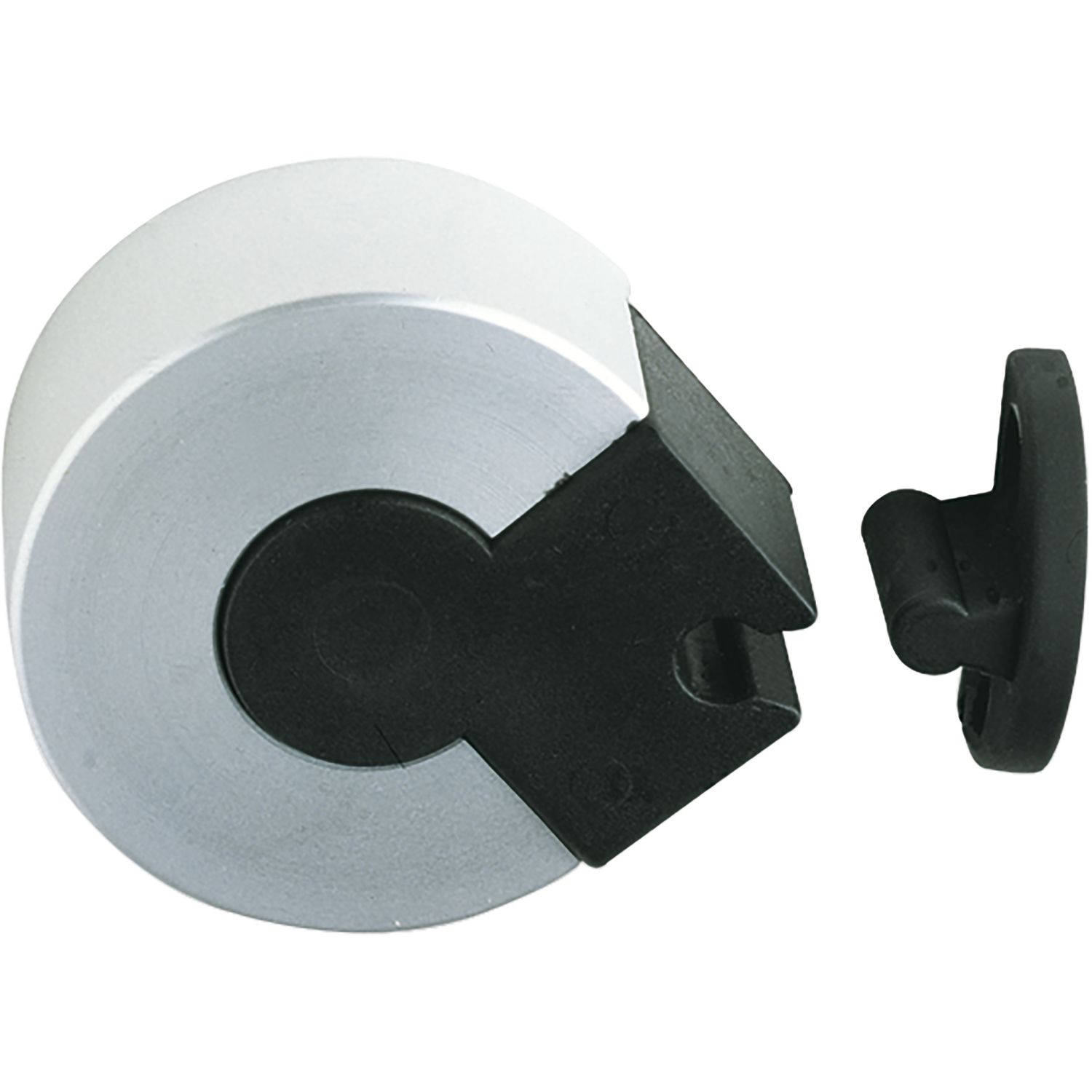dormakaba Türhalter mit Kunststoffklemm-Mechanismus und Puffer, Höhe 25 mm, silber elox.