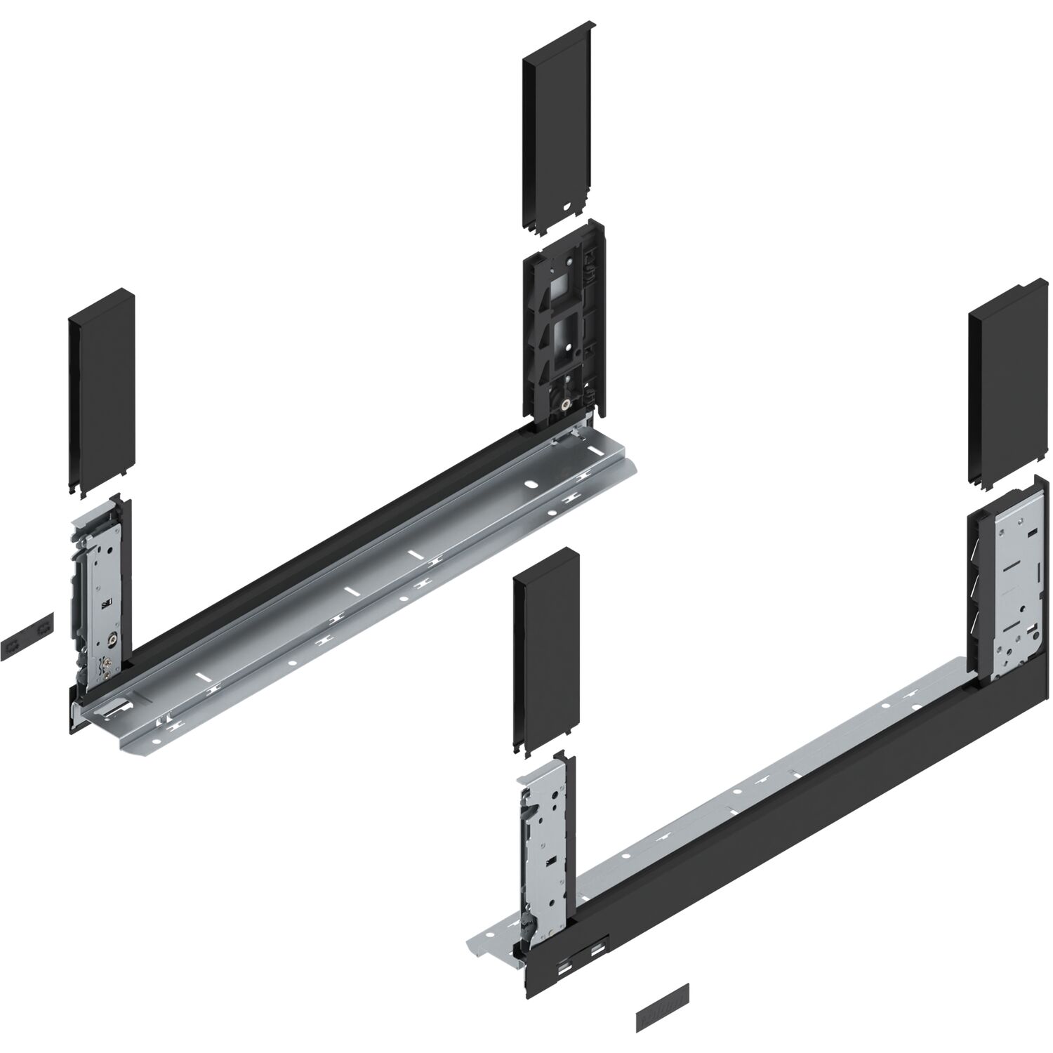 blum LEGRABOX free, Zarge Höhe C, NL 500, Carbonschwarz-matt