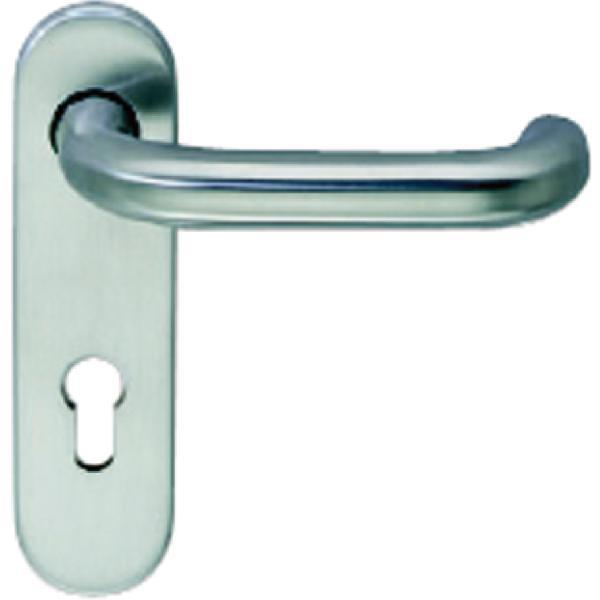 BKS Drückerlochteil B 72110 mit Kurzschild PZ 72 mm, für außen rund, silber