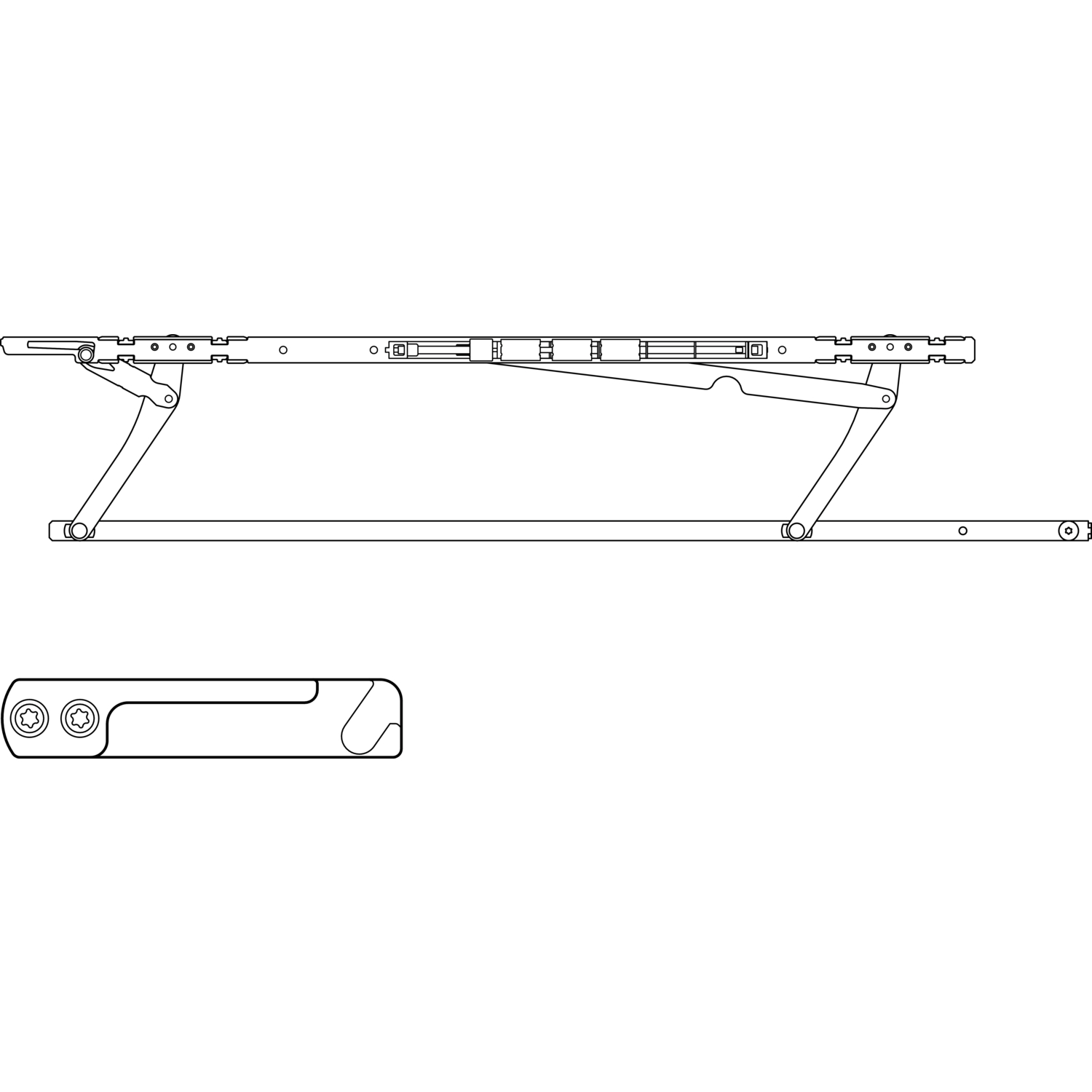 HAUTAU ATRIUM SP komfort Gleitscheren-Set, FFB 750-900 mm, rechts