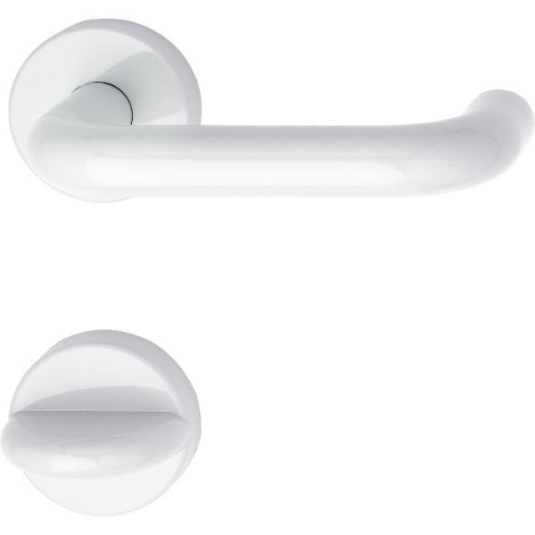 Drückergarnitur 111.23 R - auf Rosette WC, 38 - 48, reinweiß