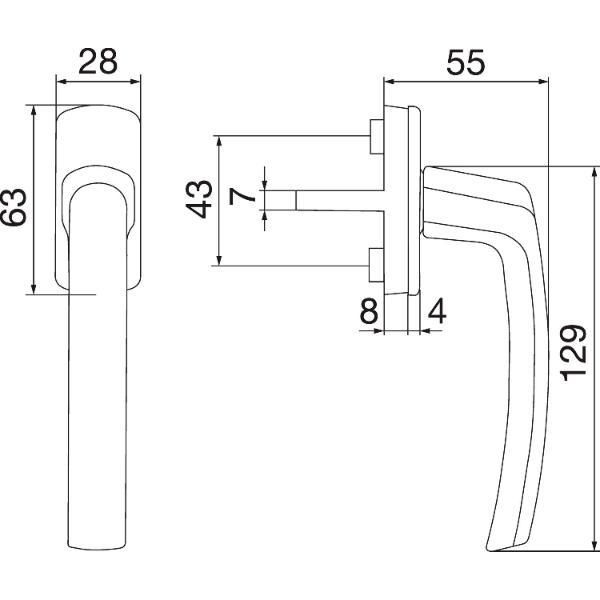 Maco #28738 Fenstergriff HARMONY Alu bronze eloxiert