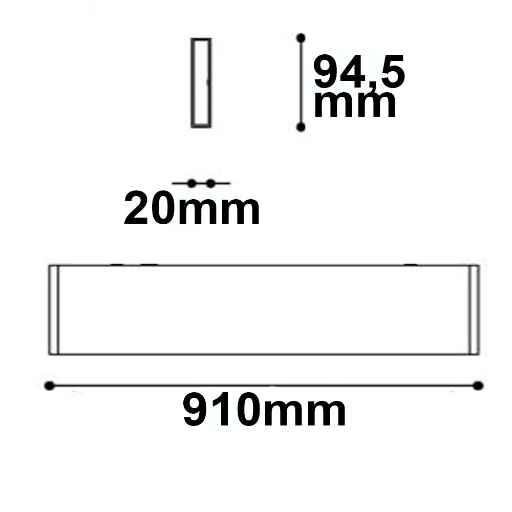 ISOLED LED Wandleuchte Linear Up&Down 900 910mm 30W IP40 schwarz warmweiß
