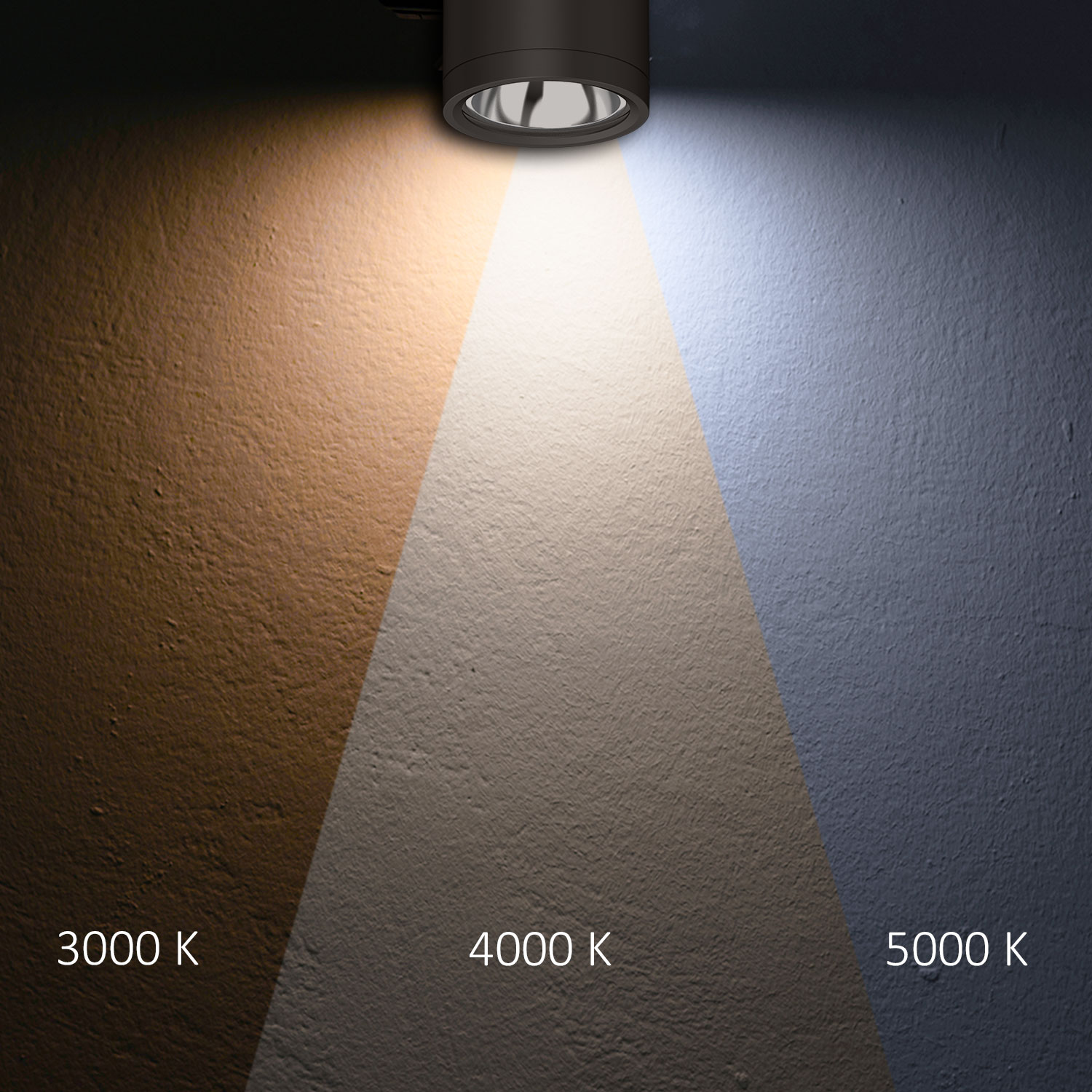 ISOLED LED Deckenaufbaustrahler IP65 schwarz 10W ColorSwitch 3000|4000|5000K dimmbar