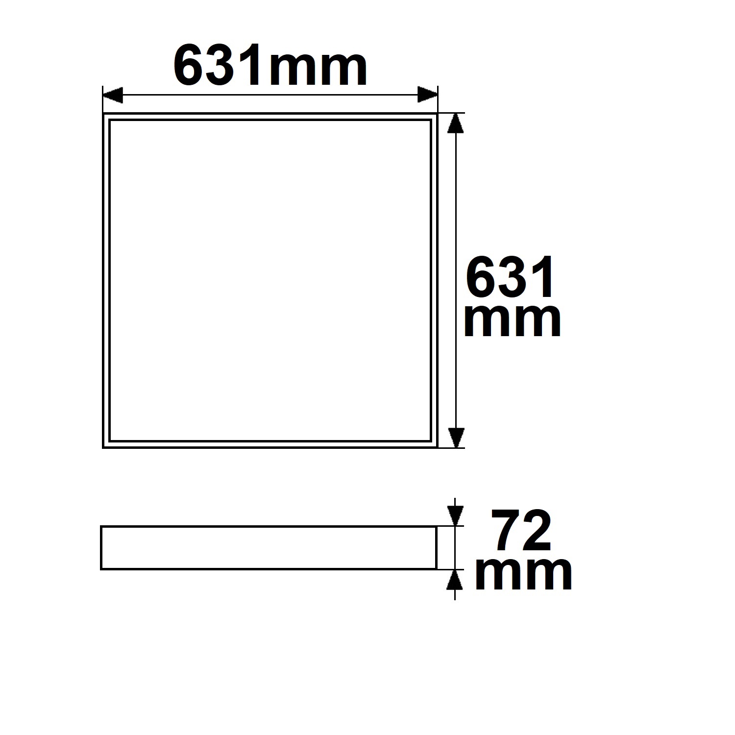 ISOLED Aufbaurahmen weiß RAL 9016 Höhe 7cm für LED Panels 625x625 steckbare Schnellmontage