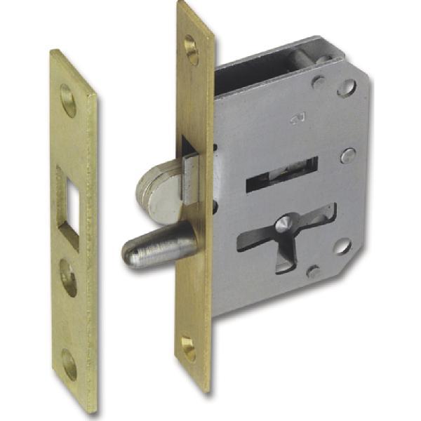 JuNie 2173 Bart-Rollladenschloss rechts Dornmaß 30mm Stahl/Stulp Messing