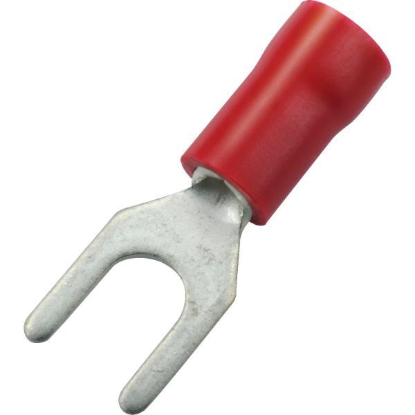 Gabelkabelschuh M4 Querschnitt 0,5 - 1,5 mm² isoliert rot