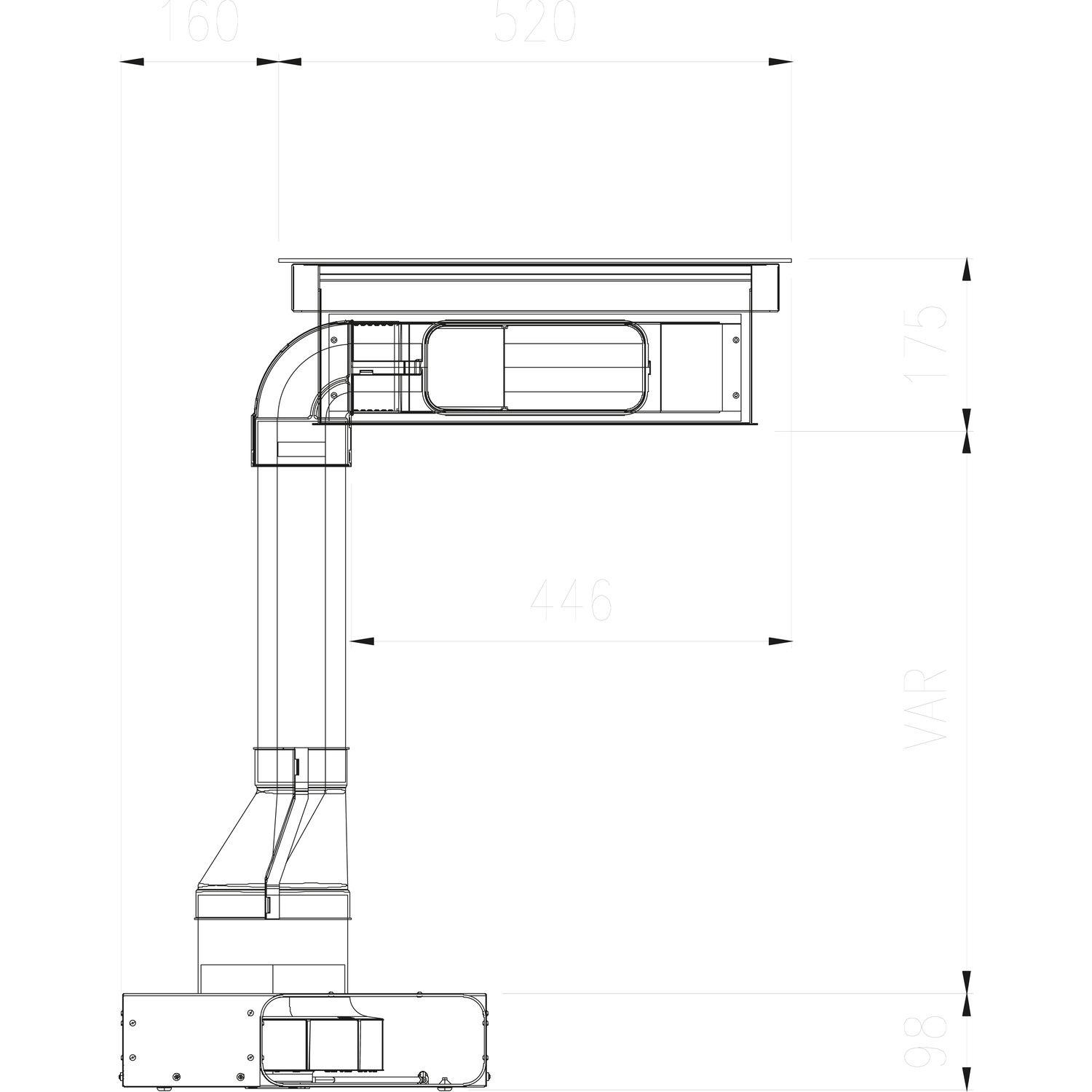 concept swiss Induktions-Muldenlüfter-Set One mit Sockellüfter und Luftkanal