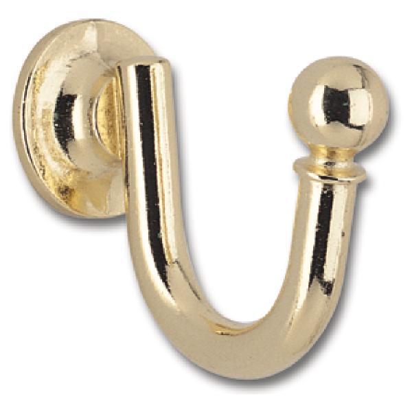 SIRO Einfachhaken / Zierhaken Sia Breite 16 mm, Höhe 30 mm, ZN vermessingt