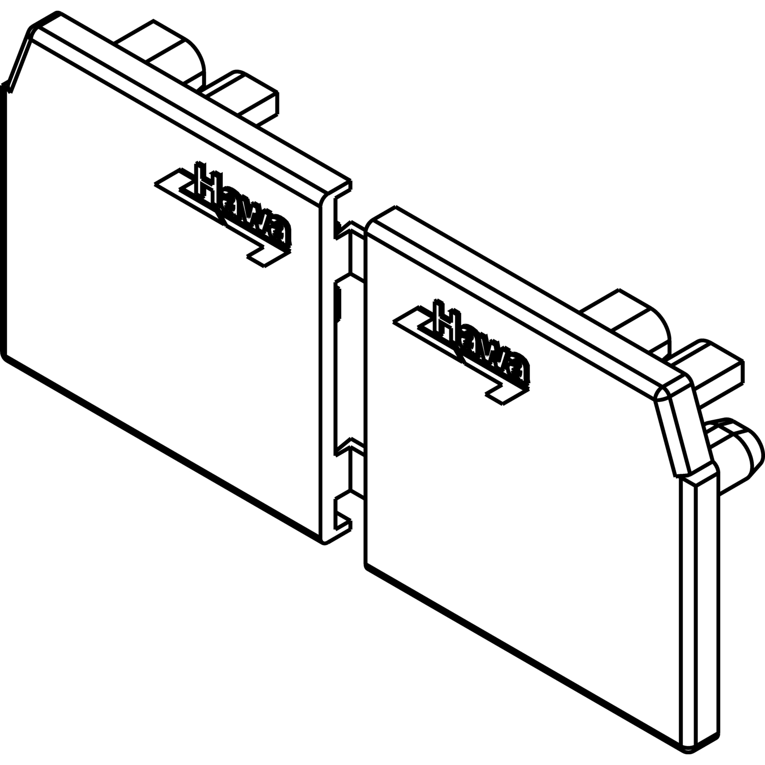 Hawa HAWA Junior 40 Holz Abdeckkappen-Set Winkelprofil links/rechts anthrazitgrau