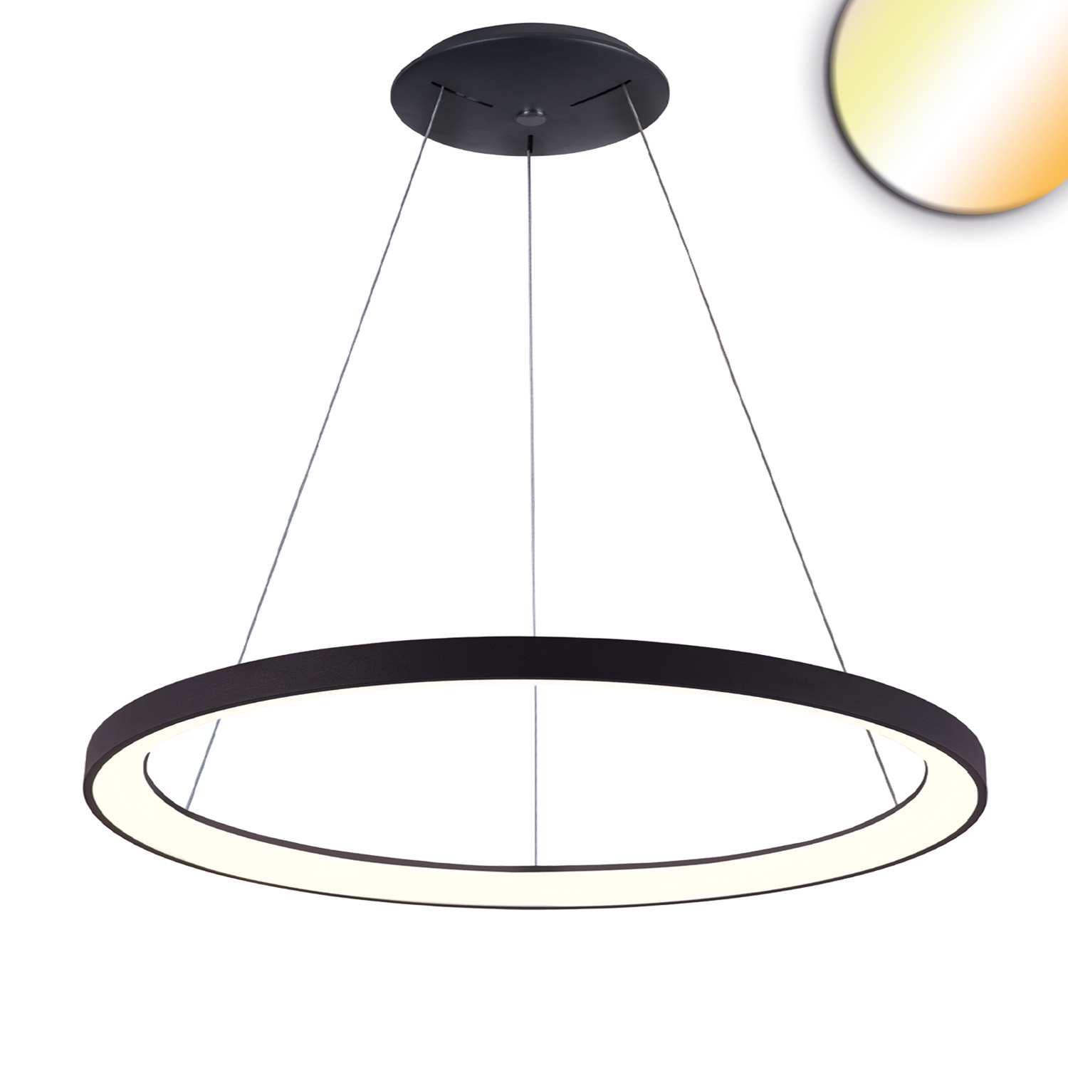ISOLED LED Hängeleuchte Orbit 780 schwarz 60W rund ColorSwitch 3000|3500|4000K dimmbar
