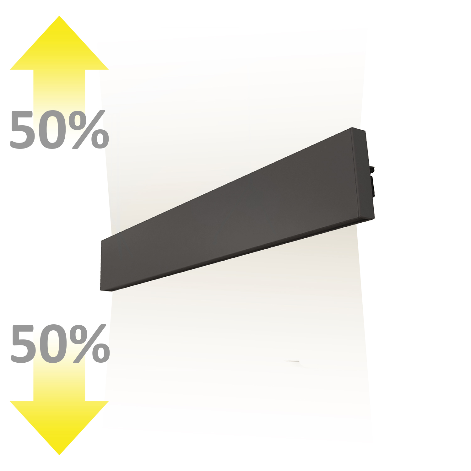 ISOLED LED Wandleuchte Linear Up&Down 600 610mm 25W IP40 schwarz warmweiß