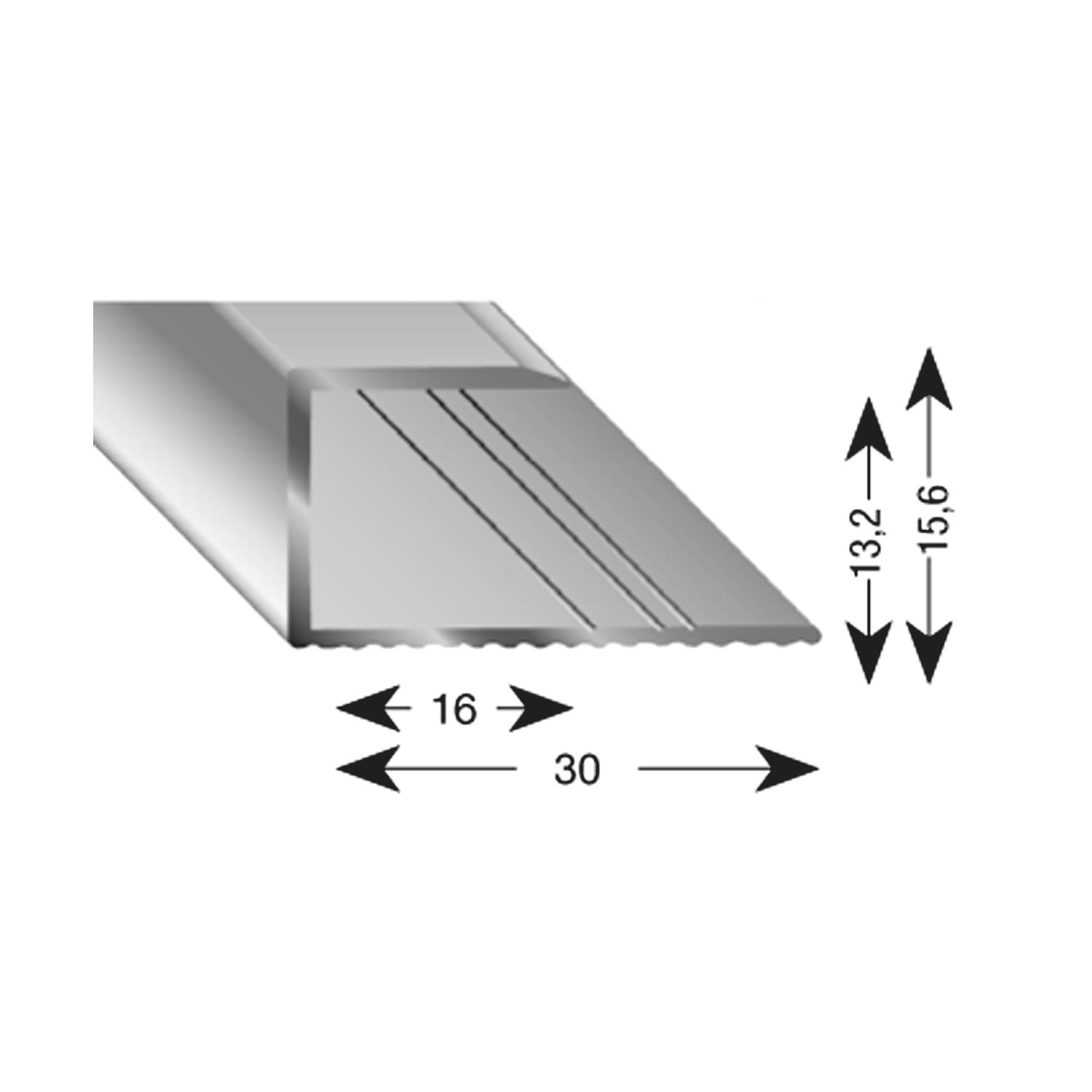 Kügele Gleitabschlussprofil U Alu silber eloxiert 13/2700 mm