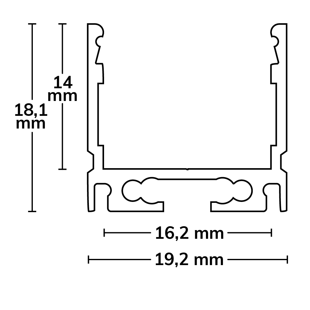 ISOLED LED Aufbauprofil SURF16 Aluminium eloxiert 200cm