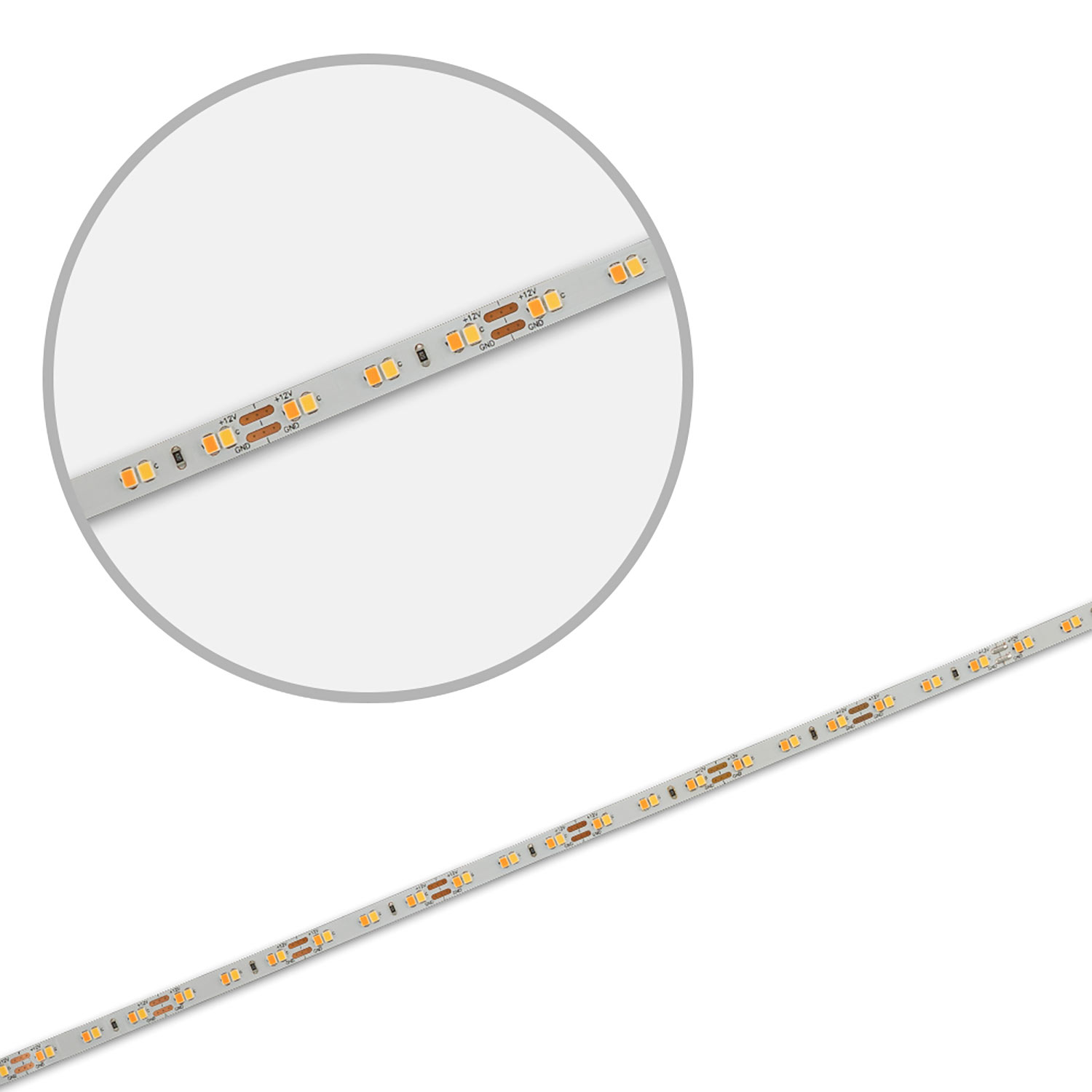 ISOLED LED CRI919/940 MiniAMP CCT Flexband 12V DC 8W IP20 500cm 2 polig Kabel mit Stecker 126 LED/m