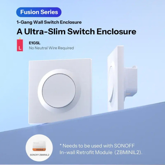 Sonoff Fusion Serie 1-Fach Wand-Schaltergehäuse E1GS
