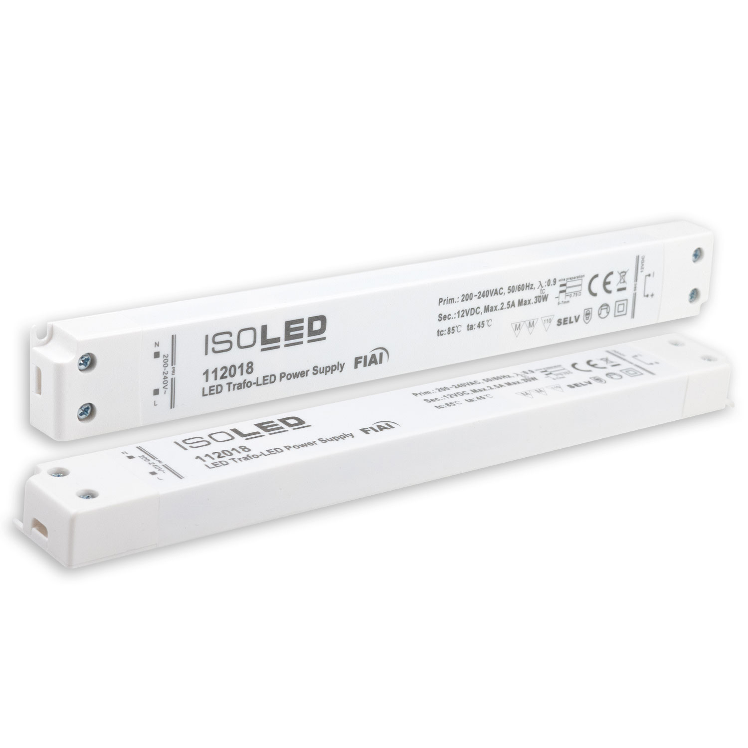 ISOLED LED Trafo 12V/DC 0-30W SELV ultraflach schmal