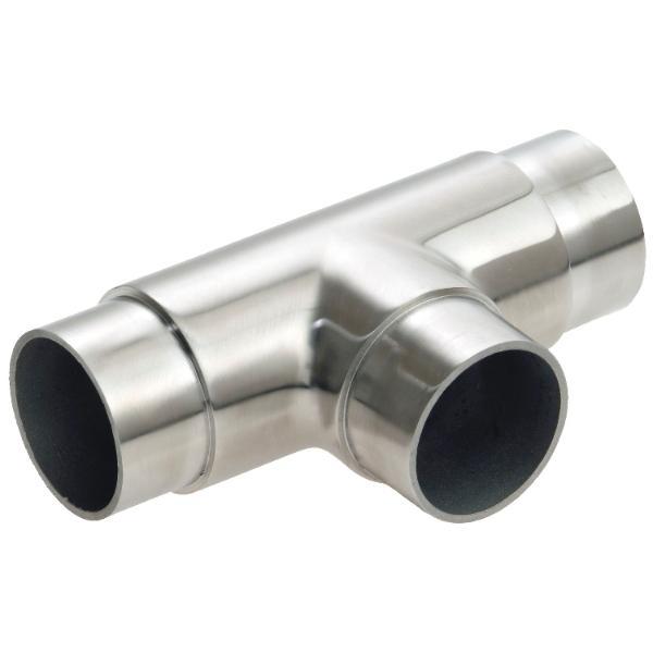 croso T-Verbinder für Rohr ø 42,4 x 2,0 mm, Edelstahl geschliffen V2A