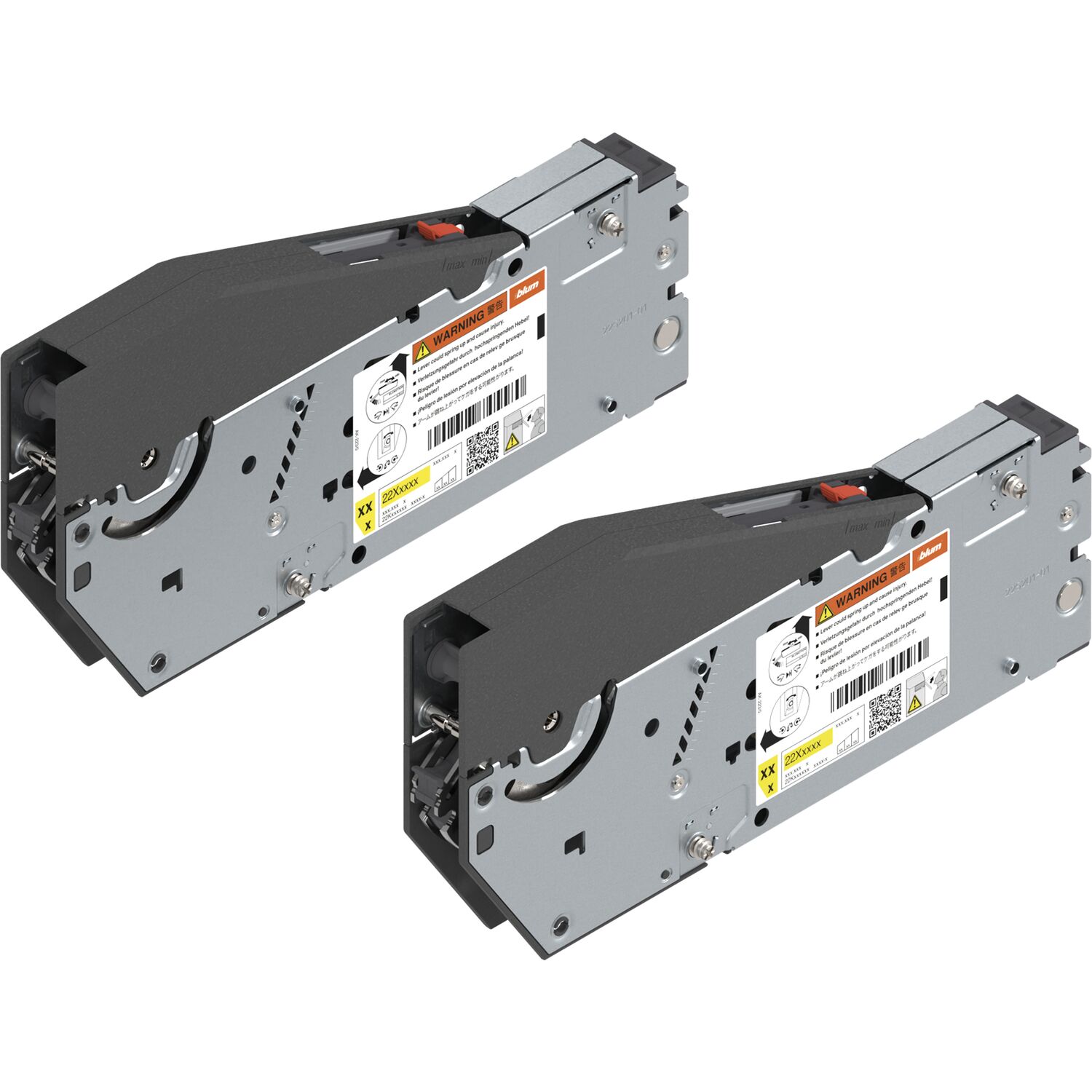 blum AVENTOS HS TOP Kraftspeicher-Set mit Systemschrauben, KH 650-800mm