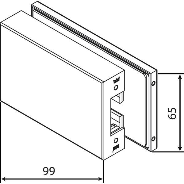DORMA-Glas Gegenkasten Studio Classic 10.512, Aluminium Edelstahl-Effekt