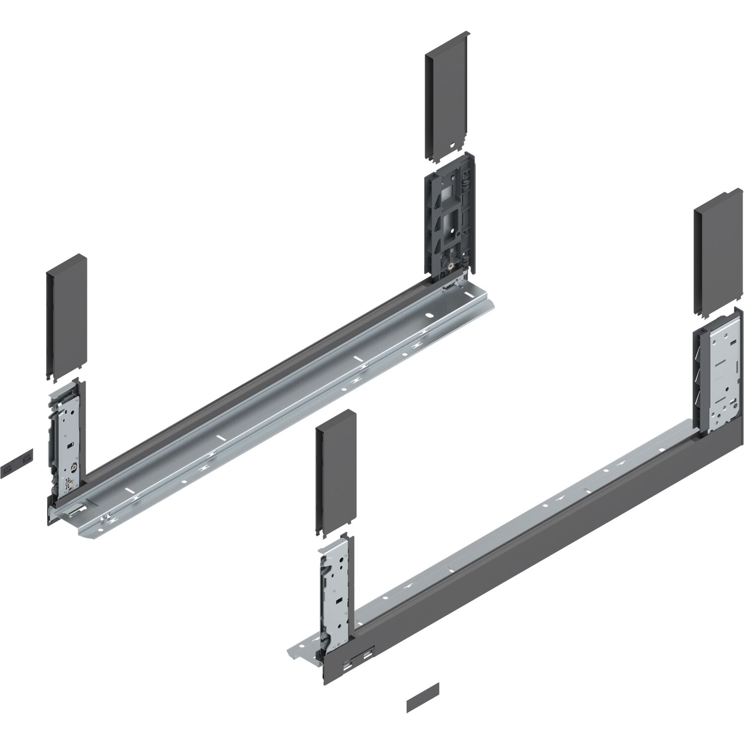 blum LEGRABOX free, Zarge Höhe C, NL 650, Oriongrau-matt
