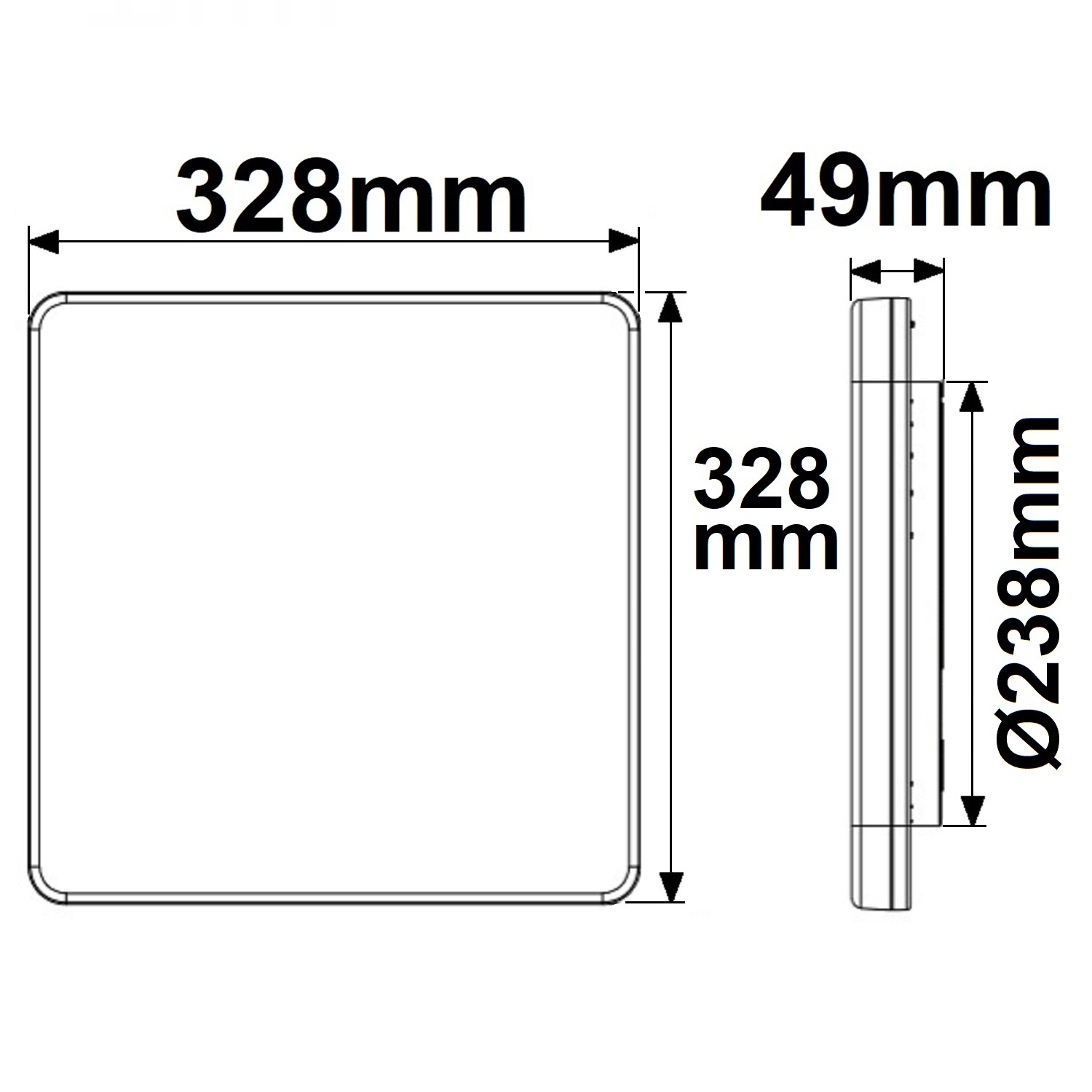 ISOLED LED Decken/Wandleuchte 24W weiß eckig 328x328mm IP54 ColorSwitch 3000|4000K