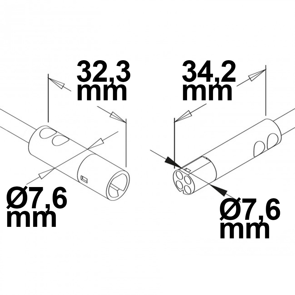 ISOLED Mini-Plug RGB Verlängerung male-female 1m 4-polig IP54 weiß max. 48V/6A