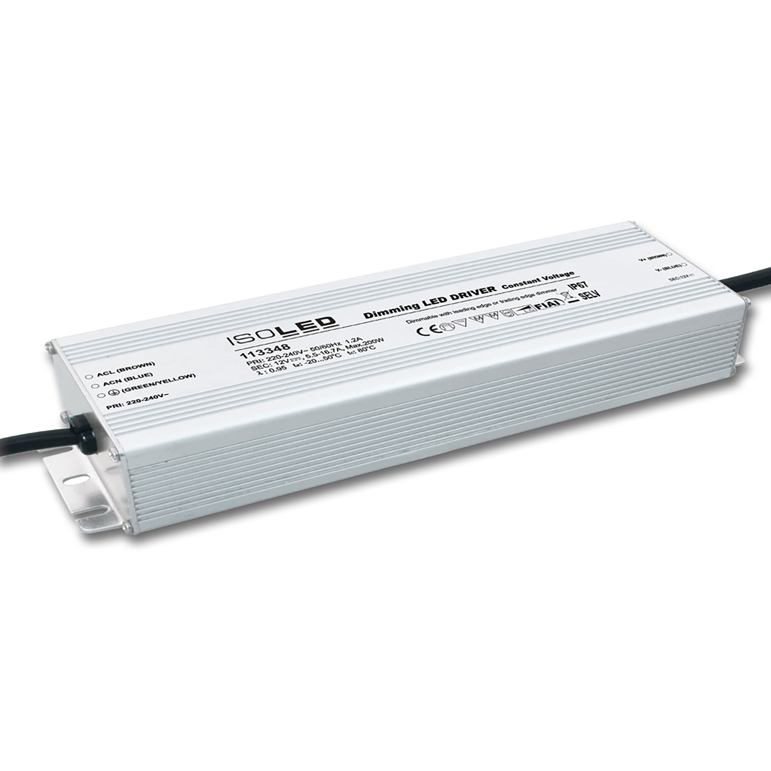 ISOLED LED PWM-Trafo 12V/DC 0-200W IP67 dimmbar SELV