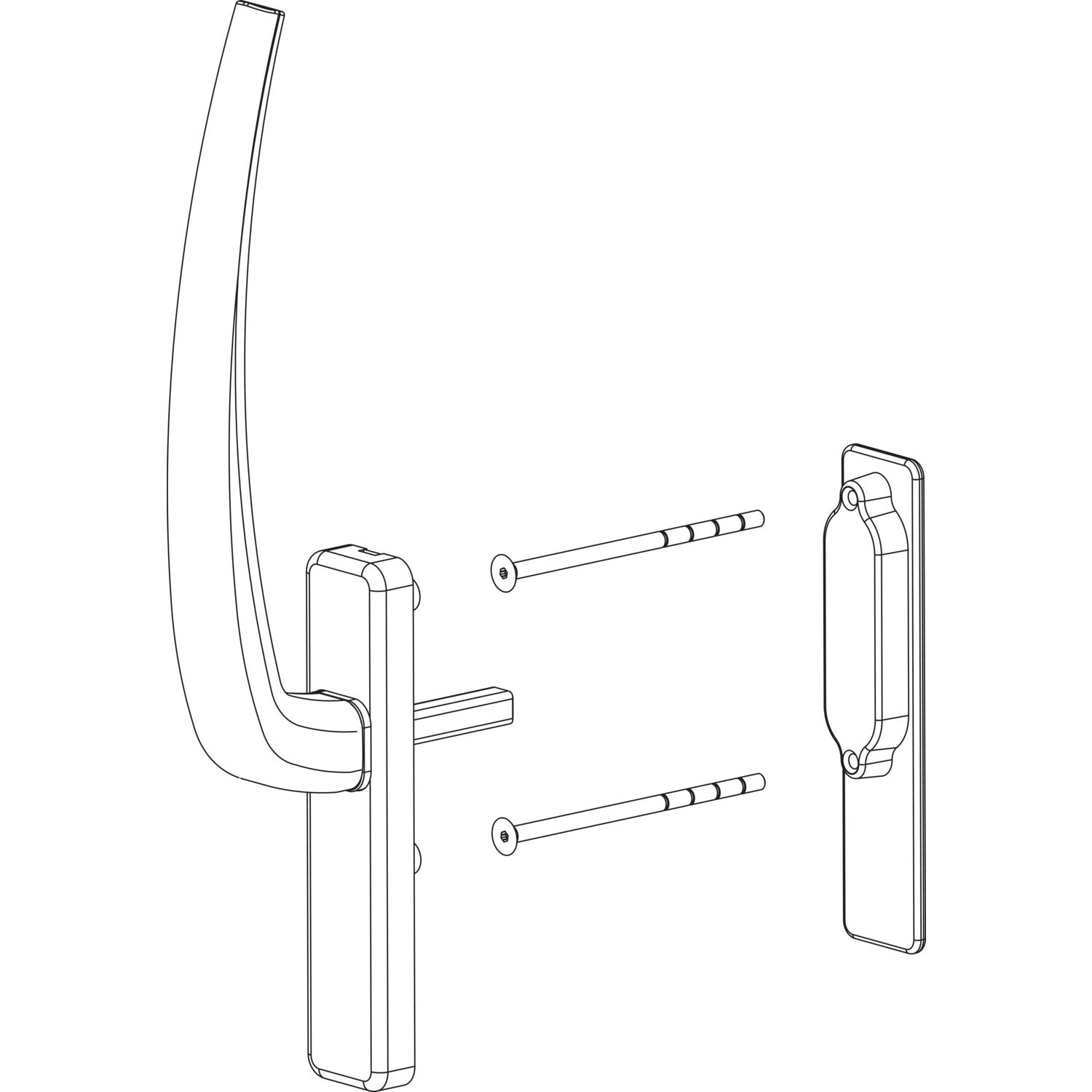 HAUTAU ATRIUM HS Griffgarnitur innen Türstärke 81-92mm Alu weiß RAL 9016