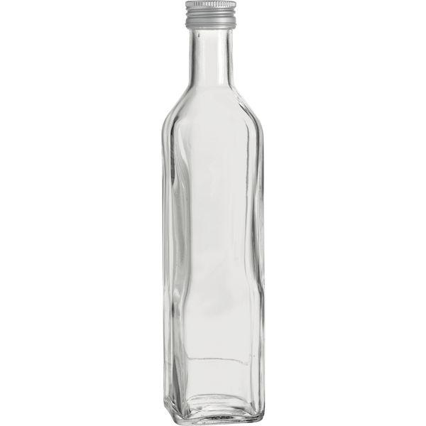 "Maraska" Flasche mit Schraubverschluss, 4-Kant, klar, Inhalt: 0,50 Liter (6 Stück)