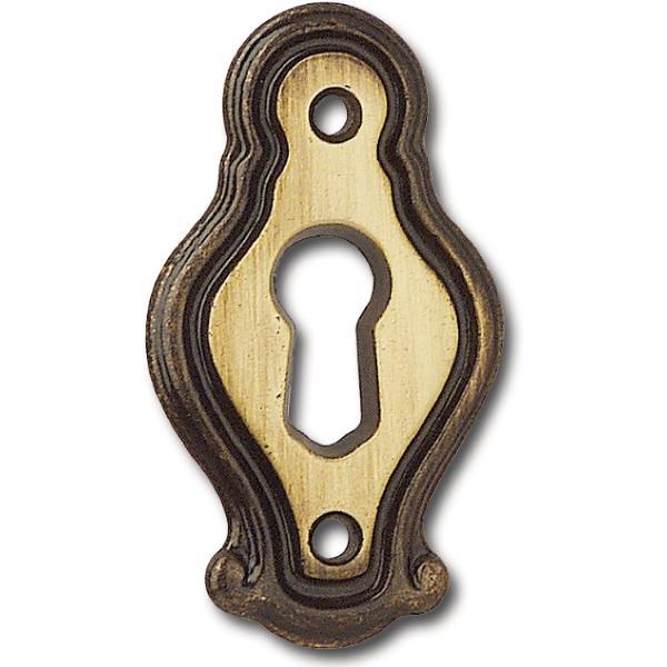 SIRO Schlüsselschild Mondial Breite 26 mm, Höhe 46 mm, Messing patiniert