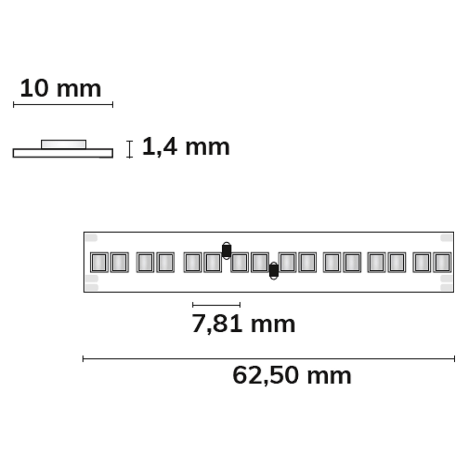 ISOLED LED HEQ919/960 Linear CCT Flexband 24V DC 7W ww + 7W kw IP20 5m Rolle 256 LED/m