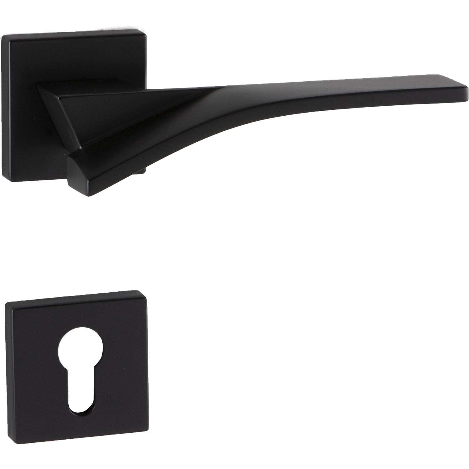 MARCHESI Drückergarnitur TABOR auf Rosette PZ, 38-45 mm, Zamak schwarz matt