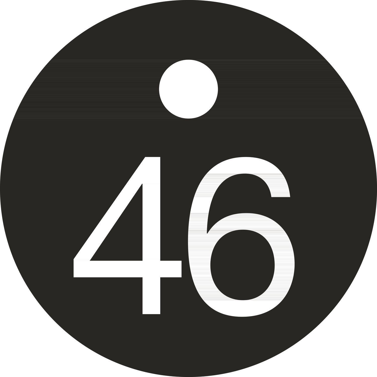 Schlüsselnummer - ø 25, Nummer 46, Aluminium schwarz eloxiert